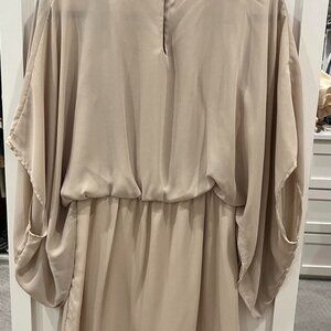 Women's Cream and Tan Dress